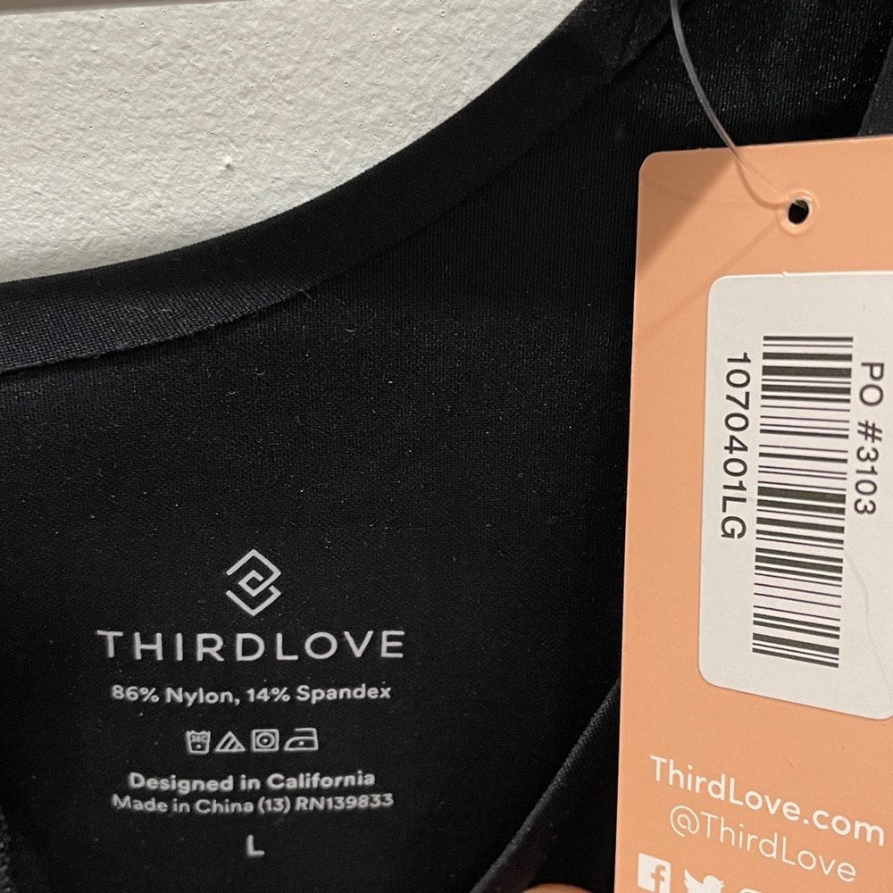 NWT ThirdLove Sculpt Cami in Black Large